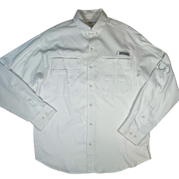 Columbia PFG Omni-Shade White Fishing Shirt Men’s S Long Sleeve Utility Outdoor - Picture 1 of 10